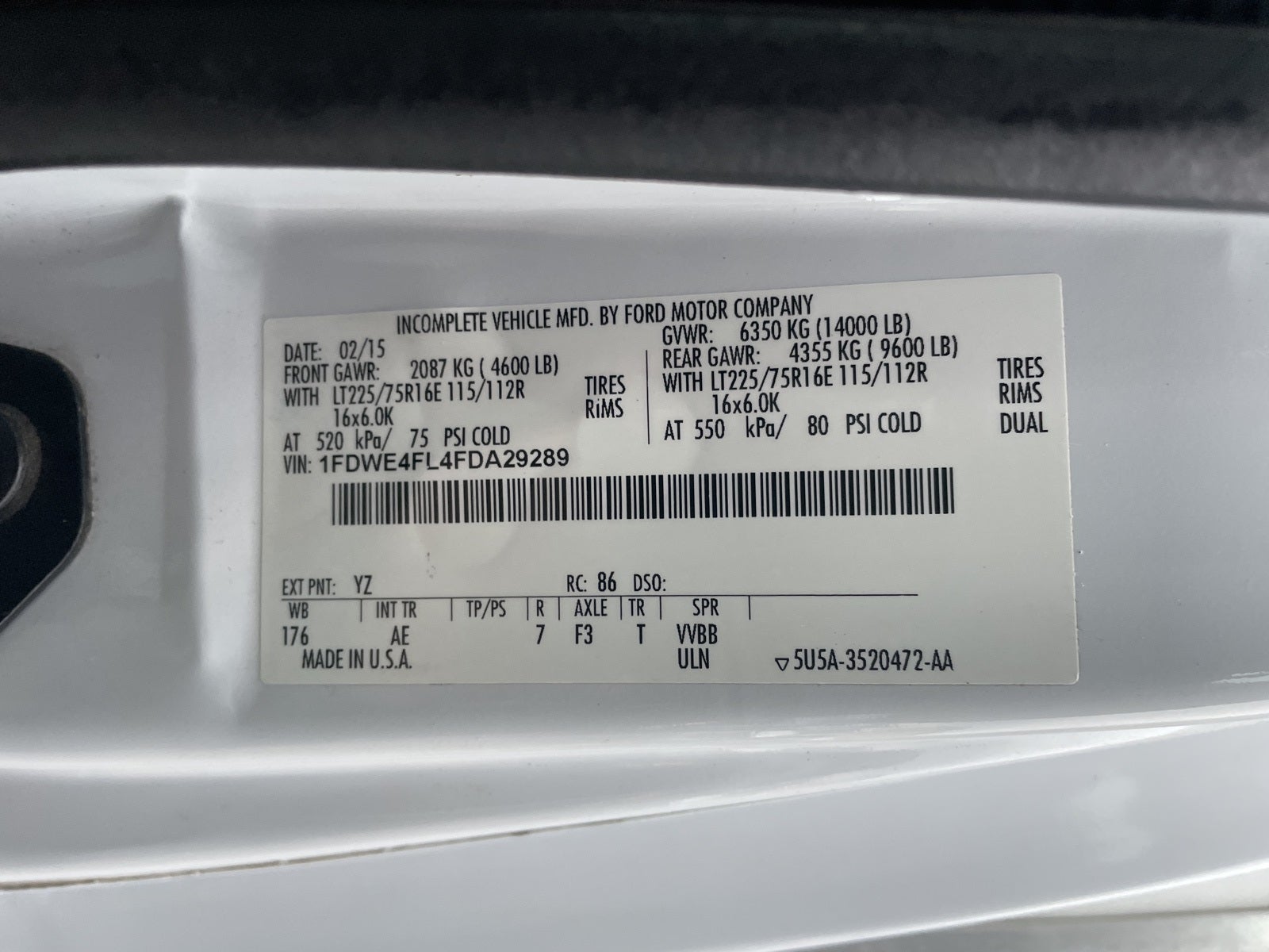 2015 Ford E-450SD Base DRW