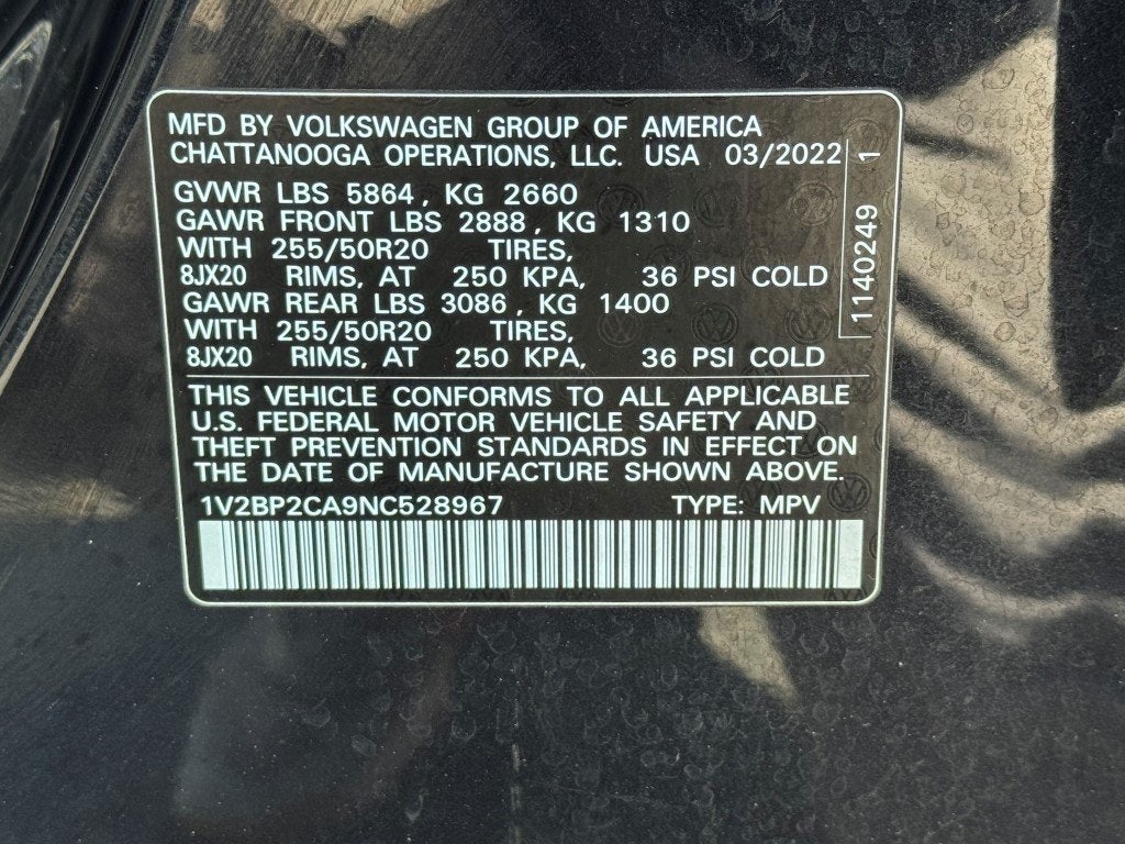 2022 Volkswagen Atlas 2.0T SEL