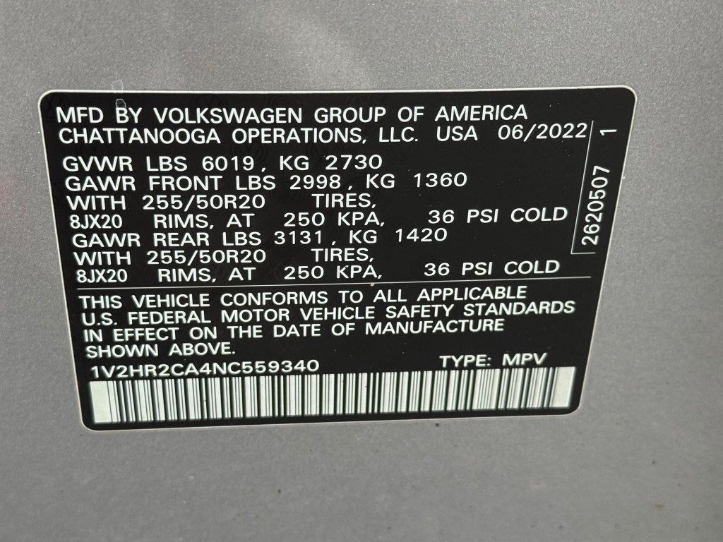 2022 Volkswagen Atlas 3.6L V6 SE w/Technology