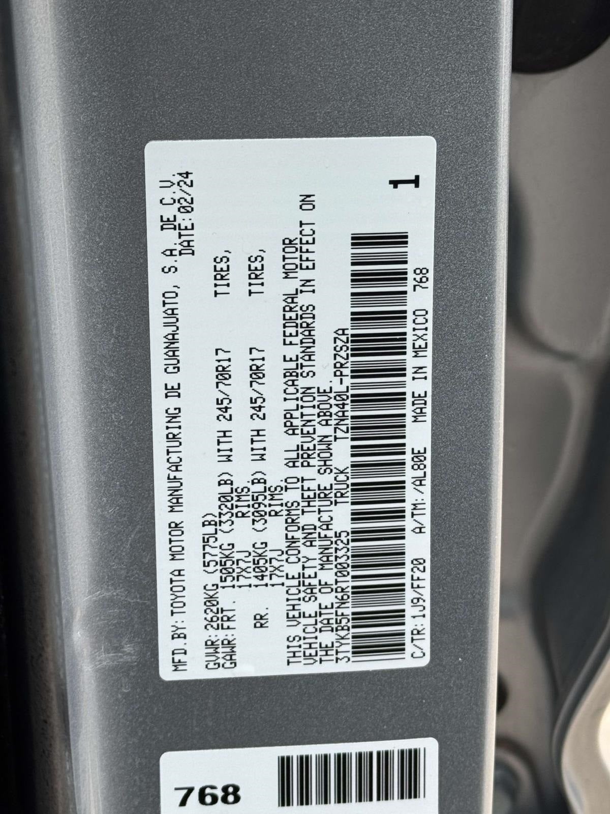 2024 Toyota Tacoma SR5