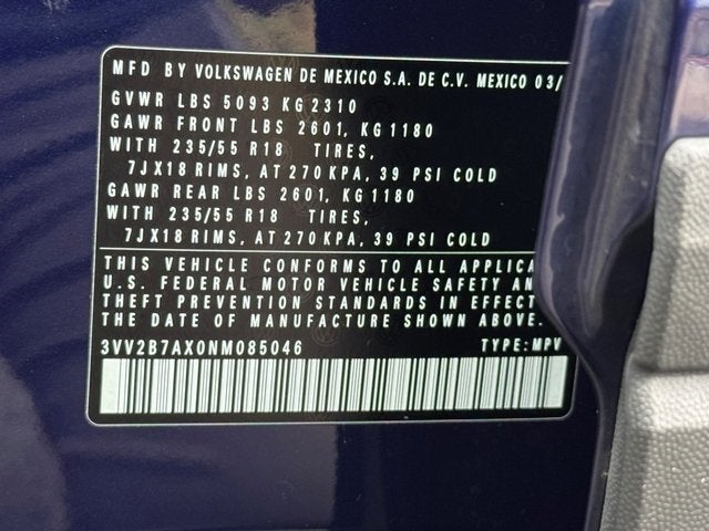 2022 Volkswagen Tiguan 2.0T SE