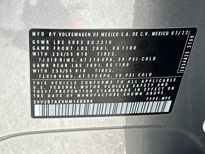 2022 Volkswagen Tiguan 2.0T SE