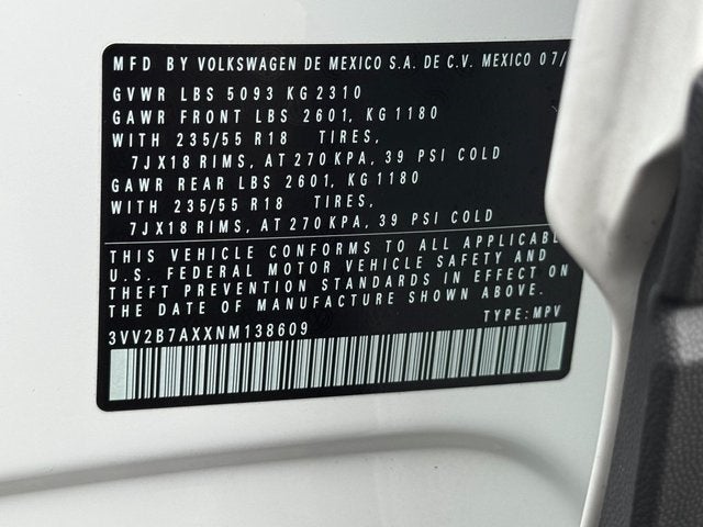 2022 Volkswagen Tiguan 2.0T SE