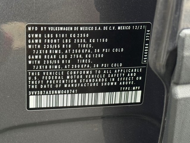 2022 Volkswagen Tiguan 2.0T SE