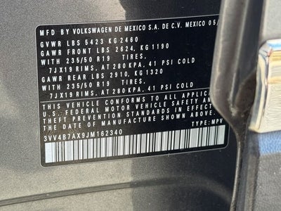 2018 Volkswagen Tiguan 2.0T SEL Premium 4Motion