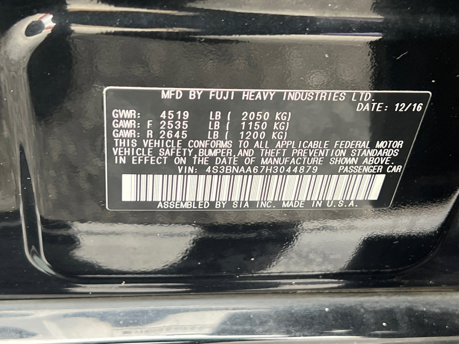 2017 Subaru Legacy 2.5i