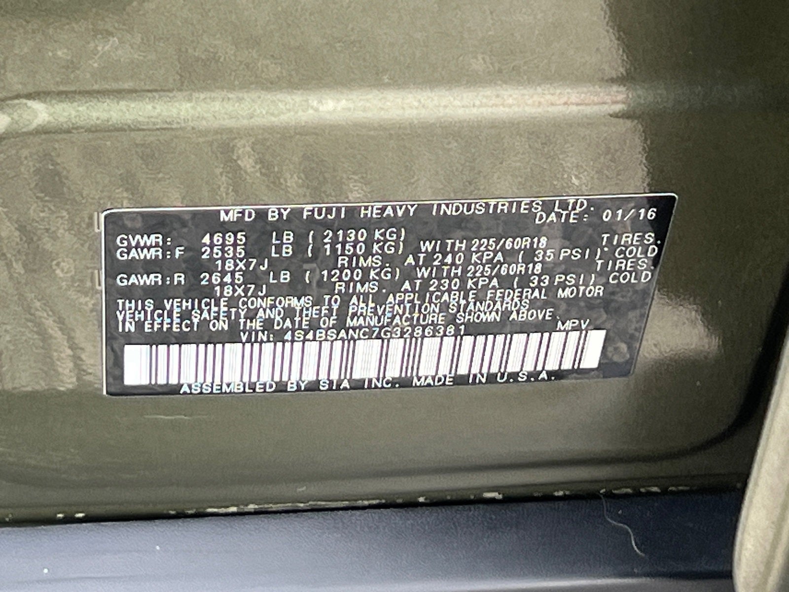 2016 Subaru Outback 2.5i Limited