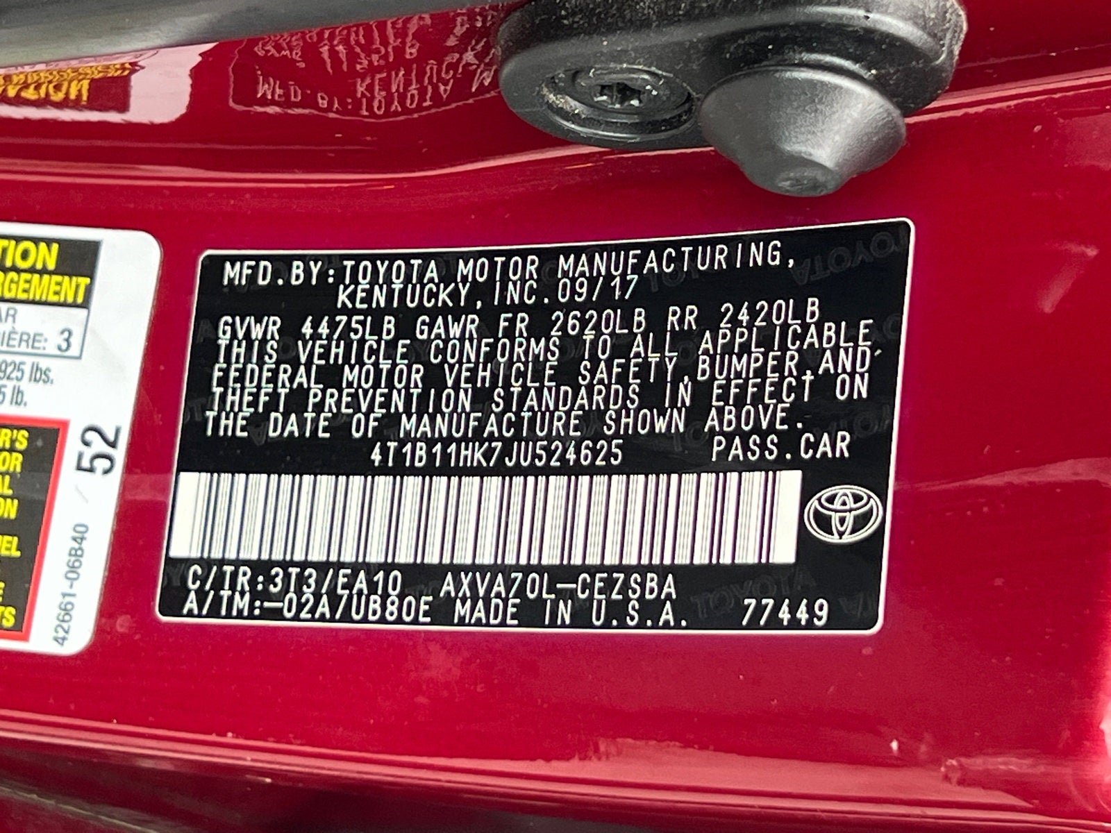 2018 Toyota Camry SE