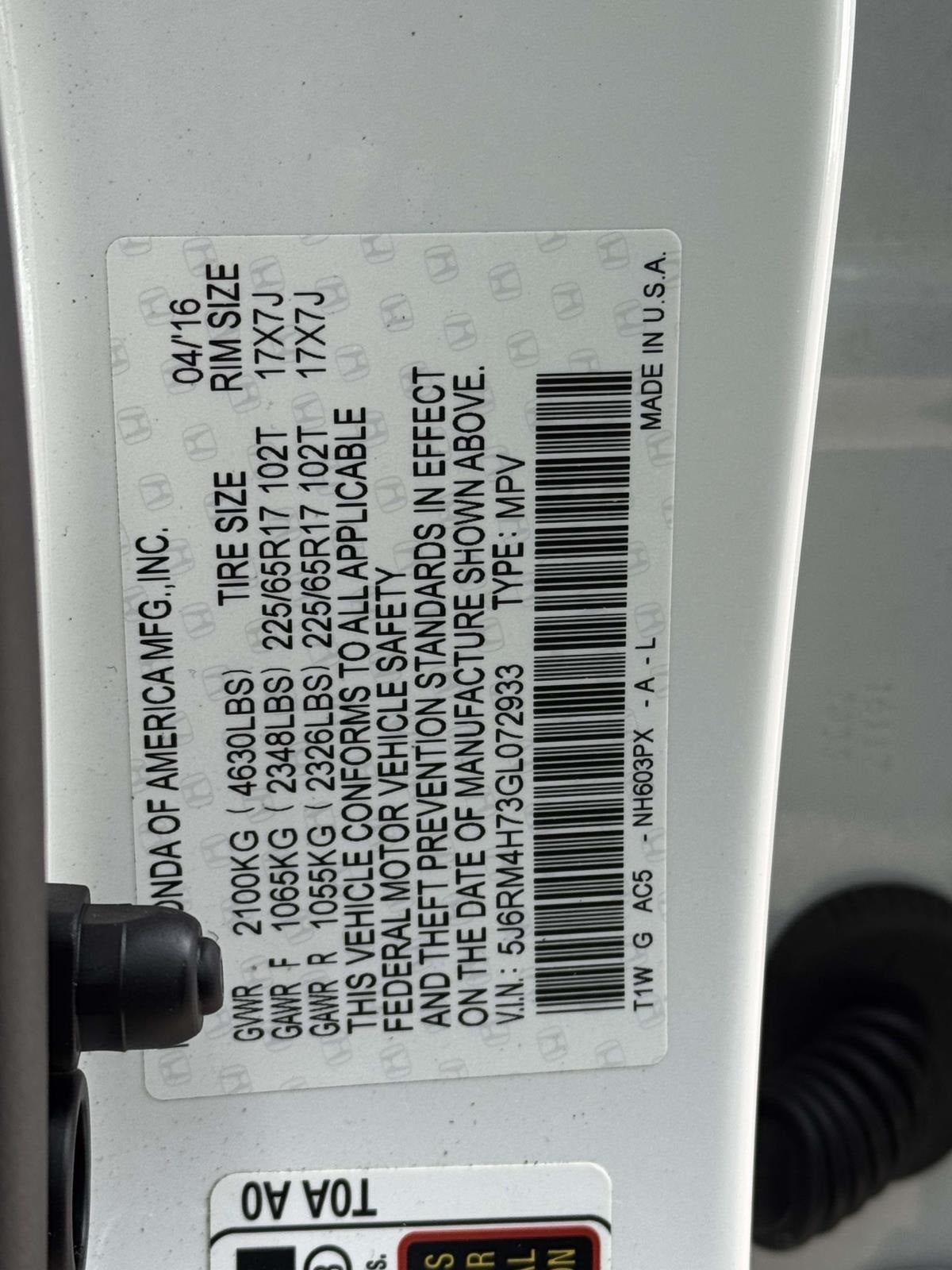 2016 Honda CR-V EX-L