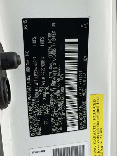 2015 Toyota Sienna XLE 8 Passenger