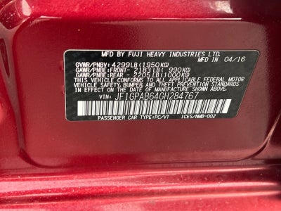 2016 Subaru Impreza 2.0i Premium