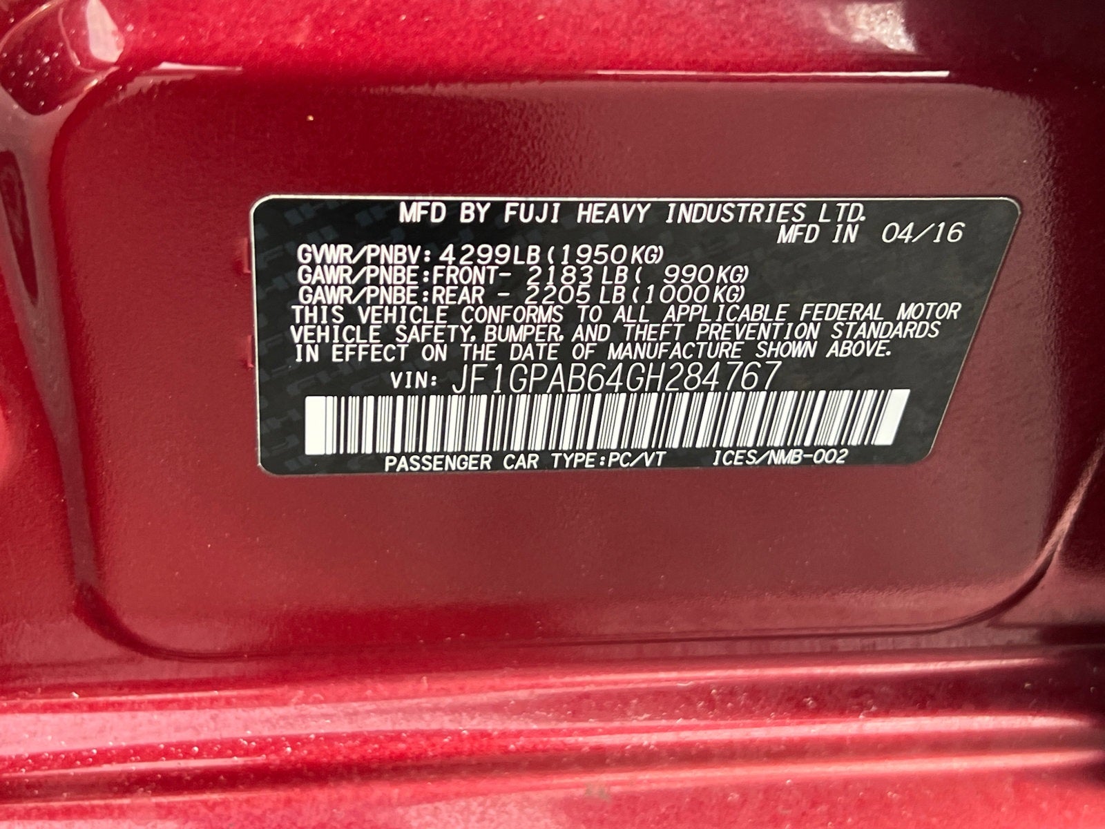 2016 Subaru Impreza 2.0i Premium