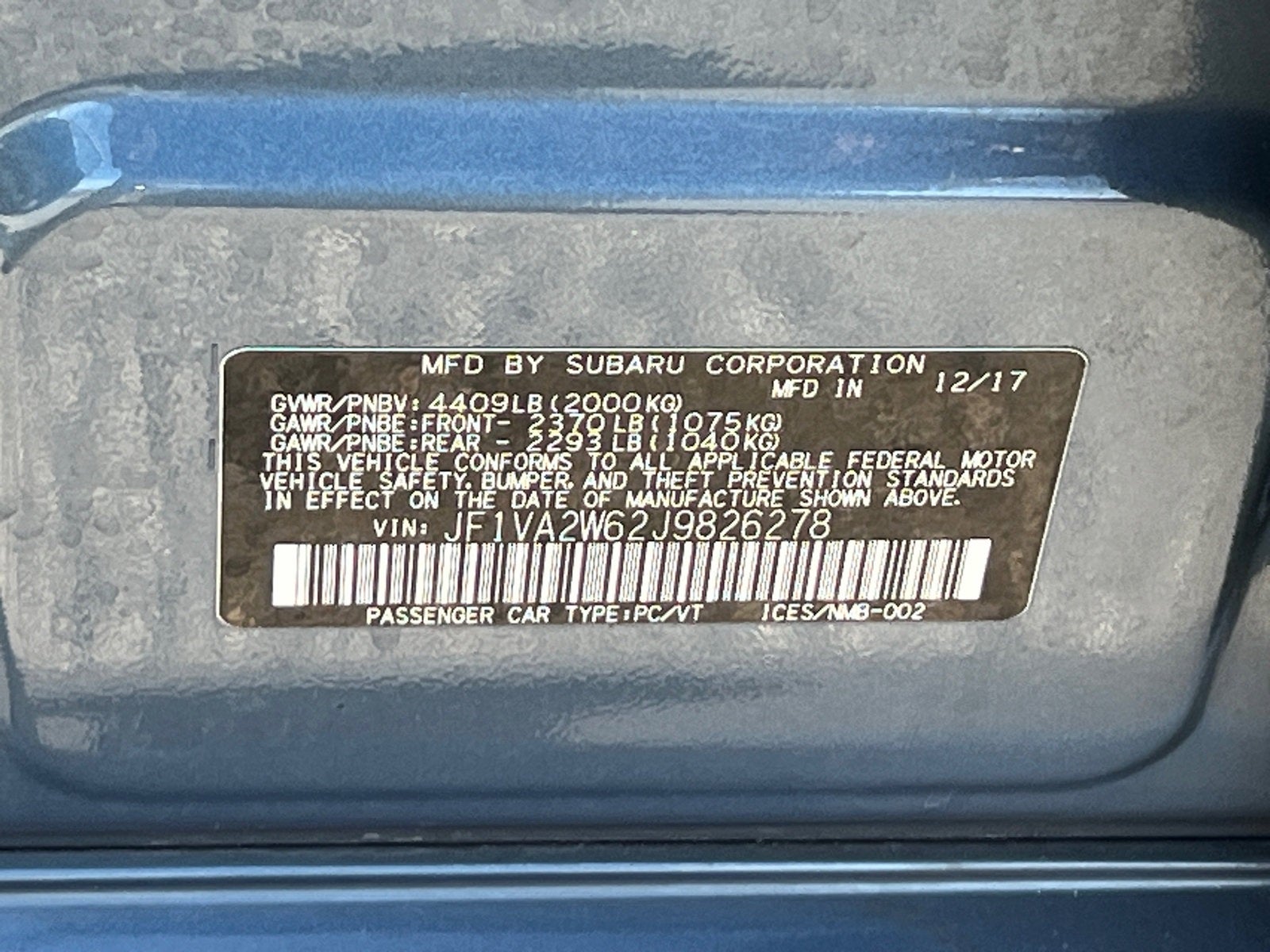 2018 Subaru WRX STi Limited