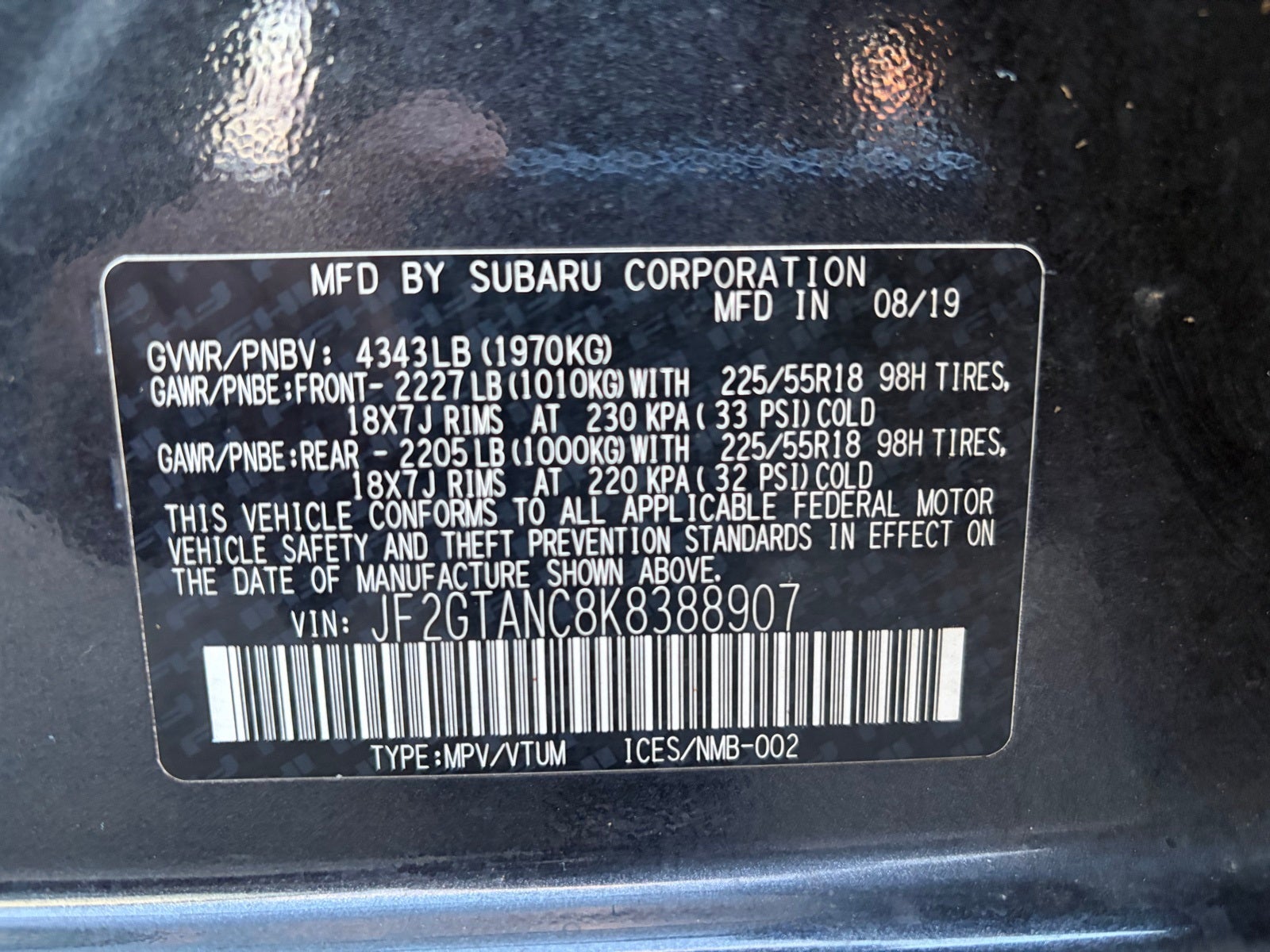 2019 Subaru Crosstrek 2.0i Limited