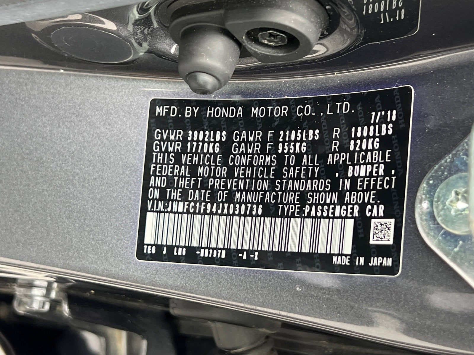 2018 Honda Civic Touring