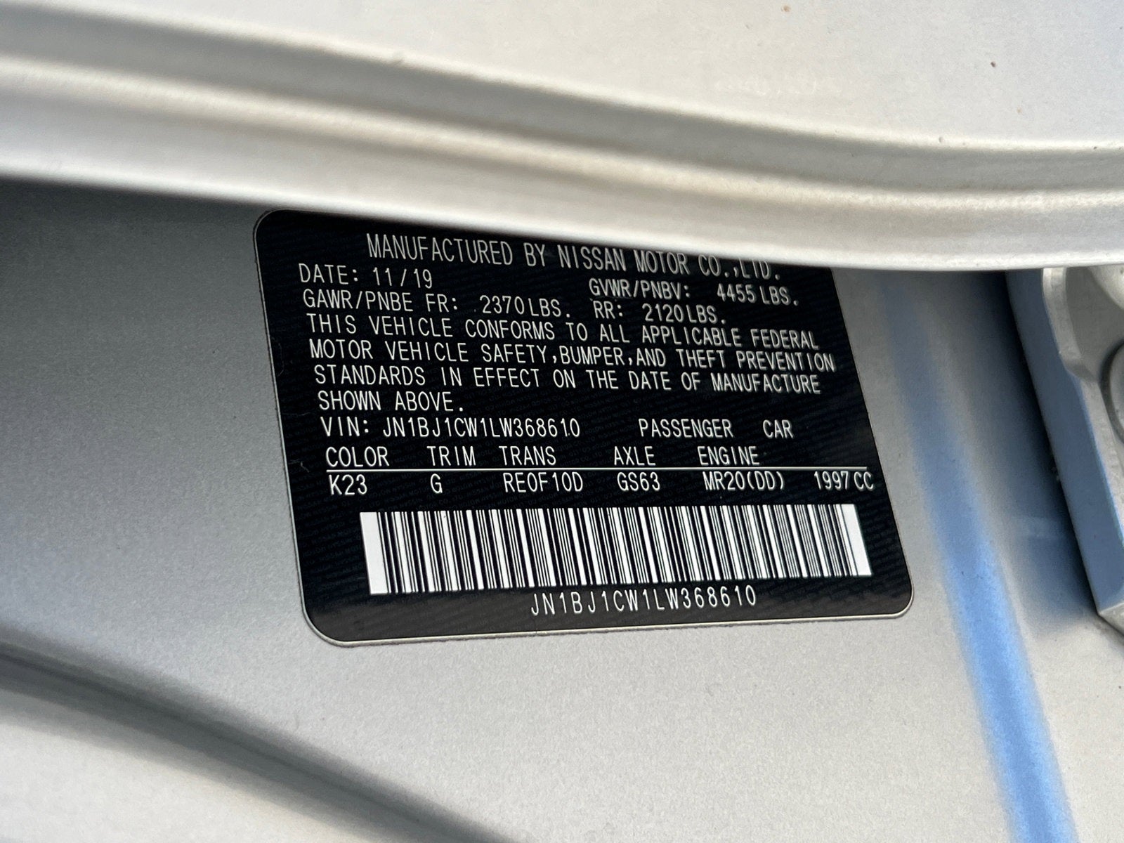 2020 Nissan Rogue Sport S