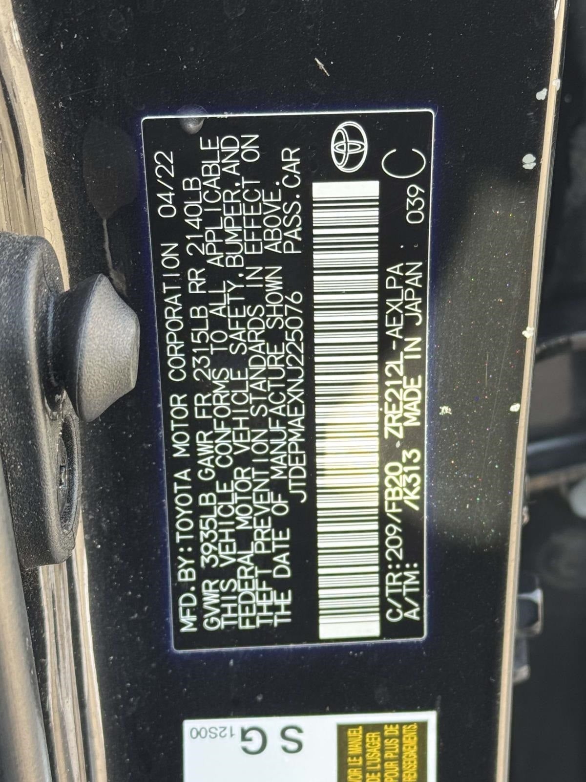 2022 Toyota Corolla LE