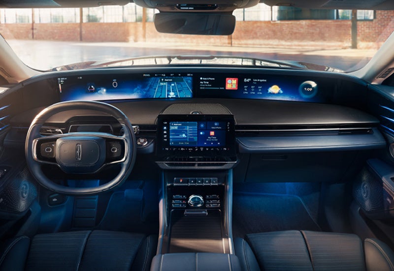 A large panoramic display is shown on the dashboard of a 2024 Lincoln Nautilus® SUV | Sheehy Lincoln of Gaithersburg in Gaithersburg MD