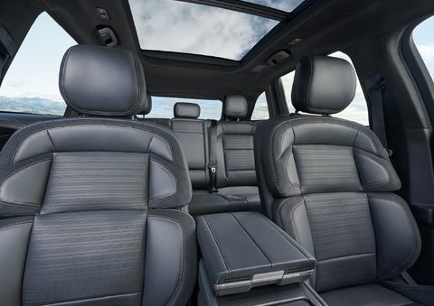 The spacious second row and available panoramic Vista Roof® is shown. | Sheehy Lincoln of Gaithersburg in Gaithersburg MD