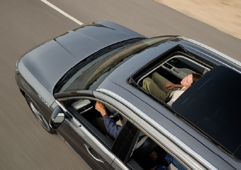 The available panoramic Vista Roof® of a 2027 Lincoln Aviator® SUV is open. | Sheehy Lincoln of Gaithersburg in Gaithersburg MD