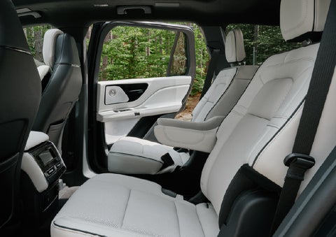A side view of the second row with captain’s chairs in a 2027 Lincoln Aviator® Black Label™ SUV. | Sheehy Lincoln of Gaithersburg in Gaithersburg MD